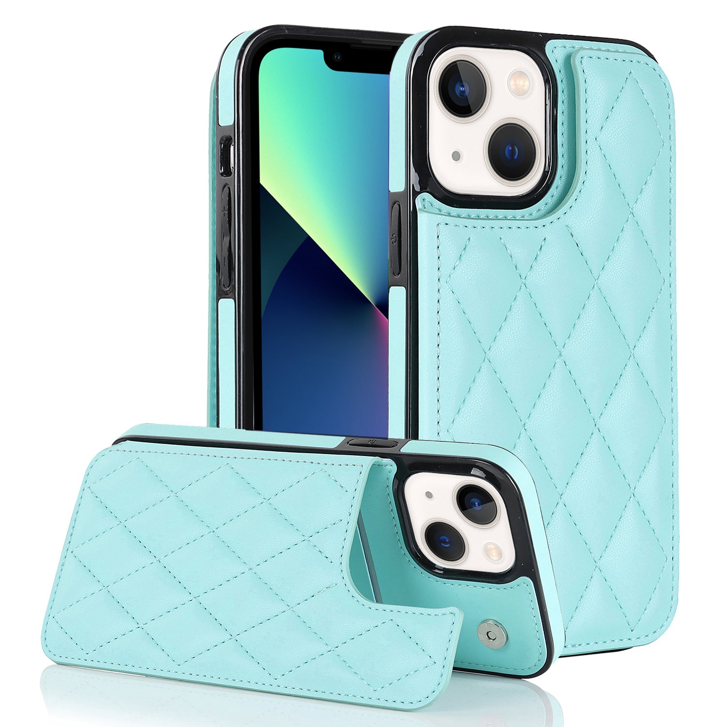 For iPhone 13 mini Dustproof Phone Case Magnetic Button PU Leather TPU Card Holder Phone Cover with Kickstand For iPhone 13 mini Dustproof Phone Case Magnetic Button PU Leather TPU Card Holder Phone Cover with Kickstand